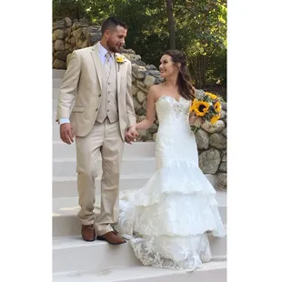 Walking back down as husband and wife!