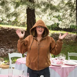 The owner shrugging while saying "I've never seen it rain like this (choc waterfall)" even though its like this during April.