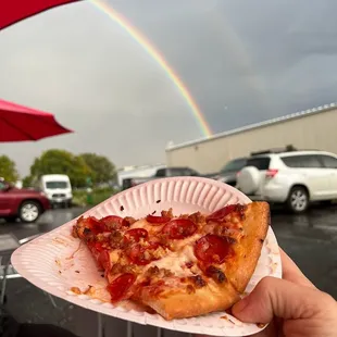 This pizza is so good it generates Rainbows!!!!!