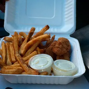 Chicken tenders and fries