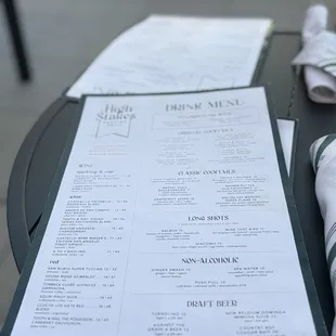 menu