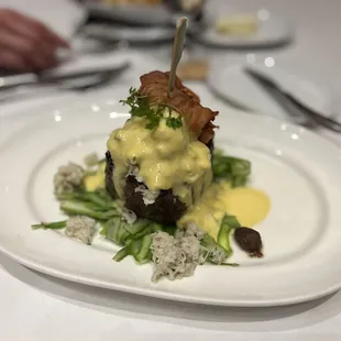 Fillet mignon with bacon wrapped shrimp