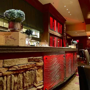 Kitchen with red LED lighting