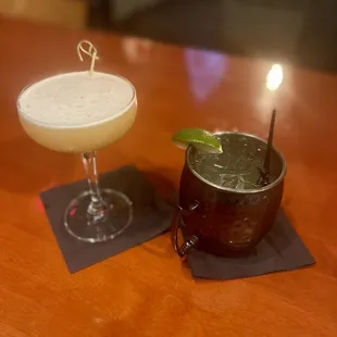 Pineapple upside down martini &amp; Moscow Mule