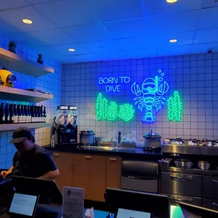 interior, sushi and sashimi