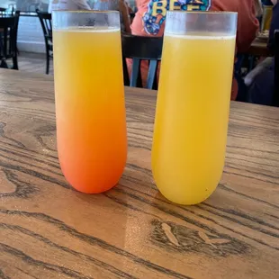 Sunrise mimosa and a classic mimosa