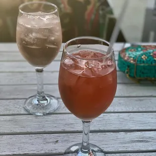 Rose Spritz in the back with Pink Flamingo