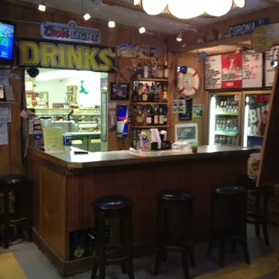 the bar area