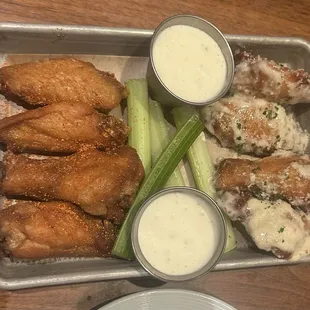 Appetizer Habanero and Garlic Parmesan chicken wings