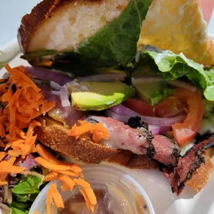 Hot Pastrami with everything on sliced Sourdough