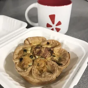 Starter Bakery bacon quiche (with gratuitous Yelp mug pic)