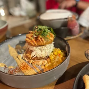 a plate of food on a table
