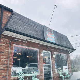 front entrance of coffee shop