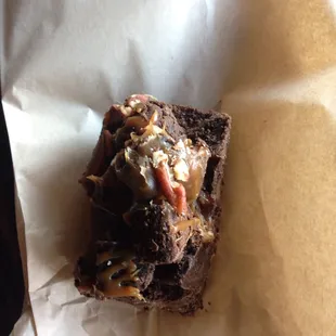 Brownie. Looks decadent and doesn&apos;t disappoint