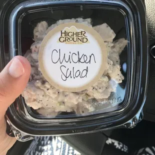 chicken salad in a plastic container