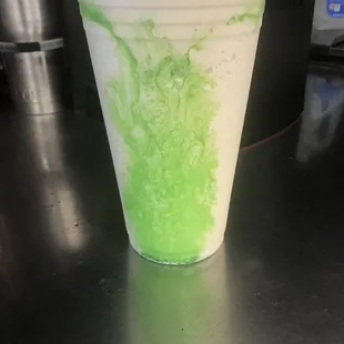 Green caramel apple frappe