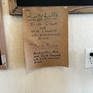 This month&apos;s specialty coffees...I had the March Mocha