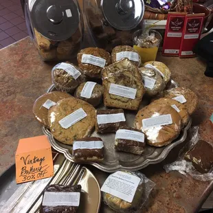 a variety of baked goods