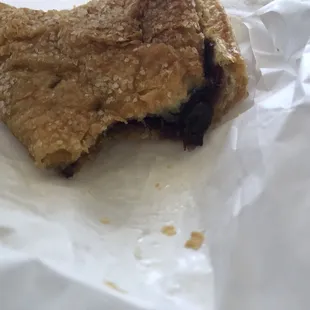 Look what I got a treat from sweetheart Warm blackberry turnover so good 7/26/24