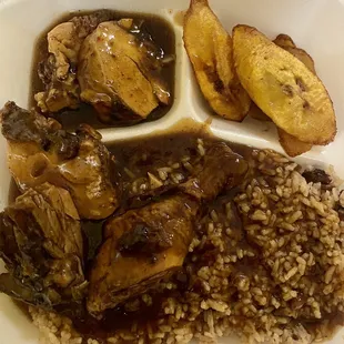 a meal in a styrofoam container