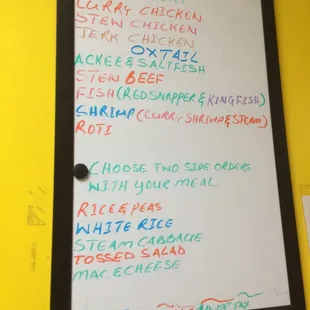 menu