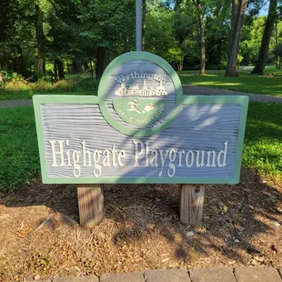 Signage by playground