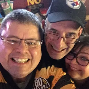 three friends taking a selfie