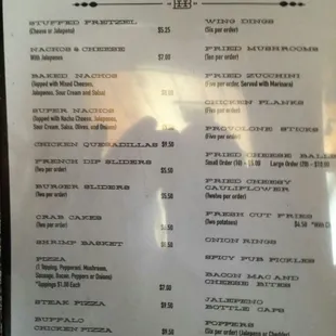 menu