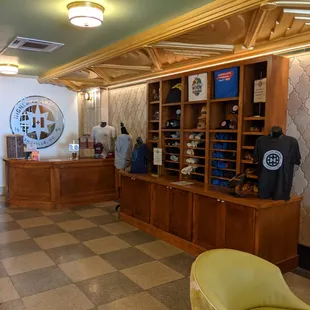 the front desk and lounge area
