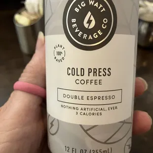 The can that contained the cold brew