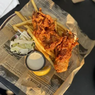 Wild Cod Fish &amp; Chips w-Spicy Slaw...second only to cod fresh in Alaska!!!