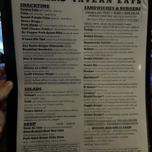 Food menu