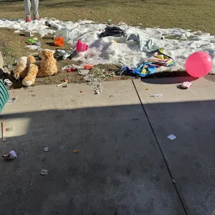 Neighbors kids stuff thrown off the 3rd floor , handled within 48hrs