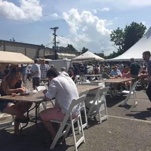 The main dining area facing the first beer tent