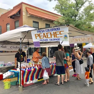 people shopping at stalls