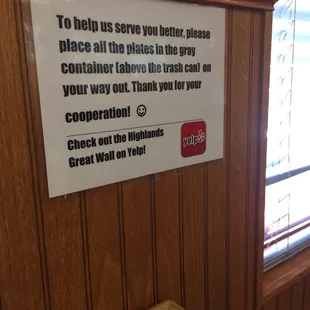 Friendly reminder sign. But they said to check them out on Yelp so here I am. :)