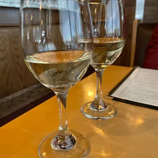 two glasses of white wine