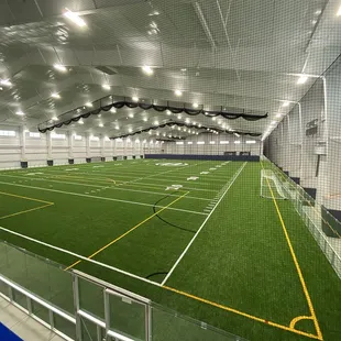 The indoor turf at Highlands Sports Complex.