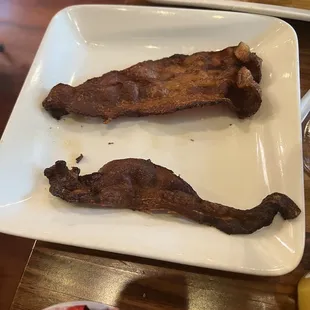 Burnt bacon