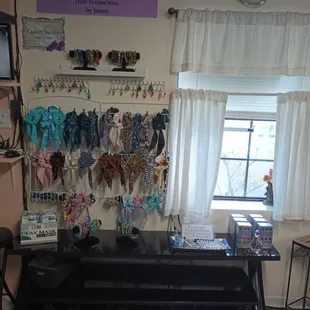 Salon retail for skincare, hair products and accessories and  custom made jewelry