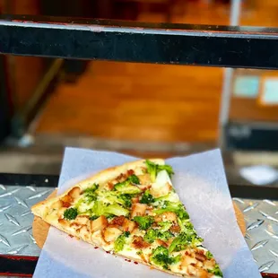Chicken Cutlet and Broccoli Pizza