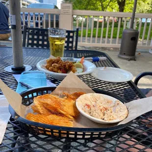 Outdoor snack and drinks.