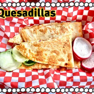 quesadillas with cucumbers and pickles