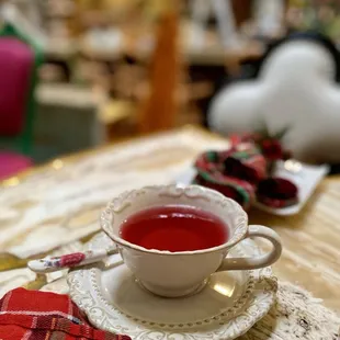They started us off with Cranberry Apple Tea.