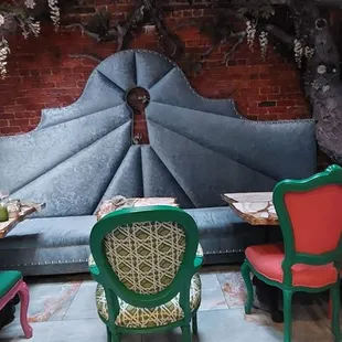 Beautiful seating area for tea and other goodies