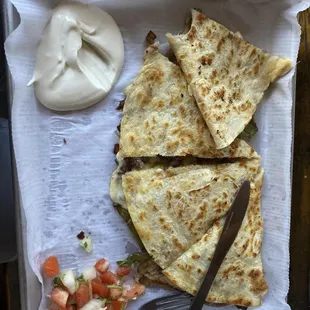 Steak Quesadilla...I couldn&apos;t help taking a bite right away!