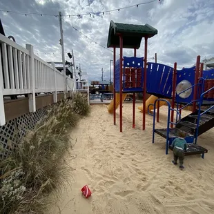 Playground with tables right next to it