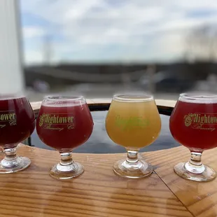 three glasses of beer