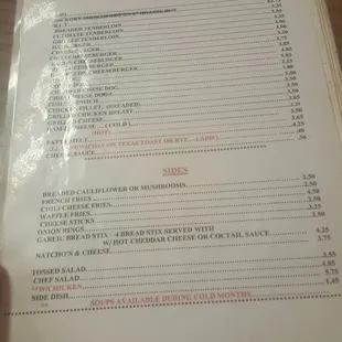 menu