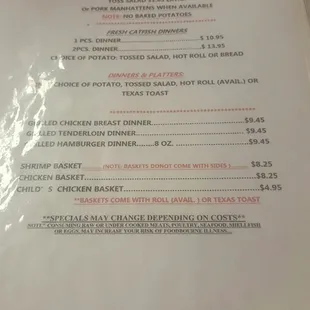 menu